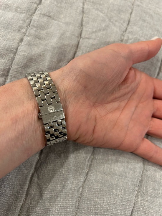 Michele Silver mini urban Diamond-Accent Stainless Steel Watch
